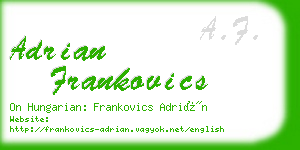 adrian frankovics business card